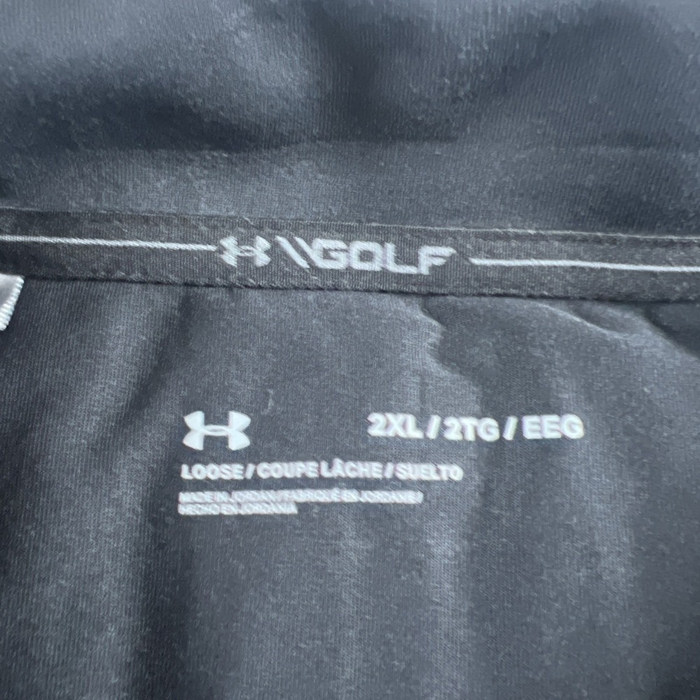 Under Armour 1/4 Zip Pullover Men's 2XL‎ Loose Black Top Golf Logo - Picture 3 of 7